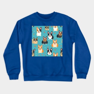 Cute cartoon French bulldog pattern 03 Crewneck Sweatshirt